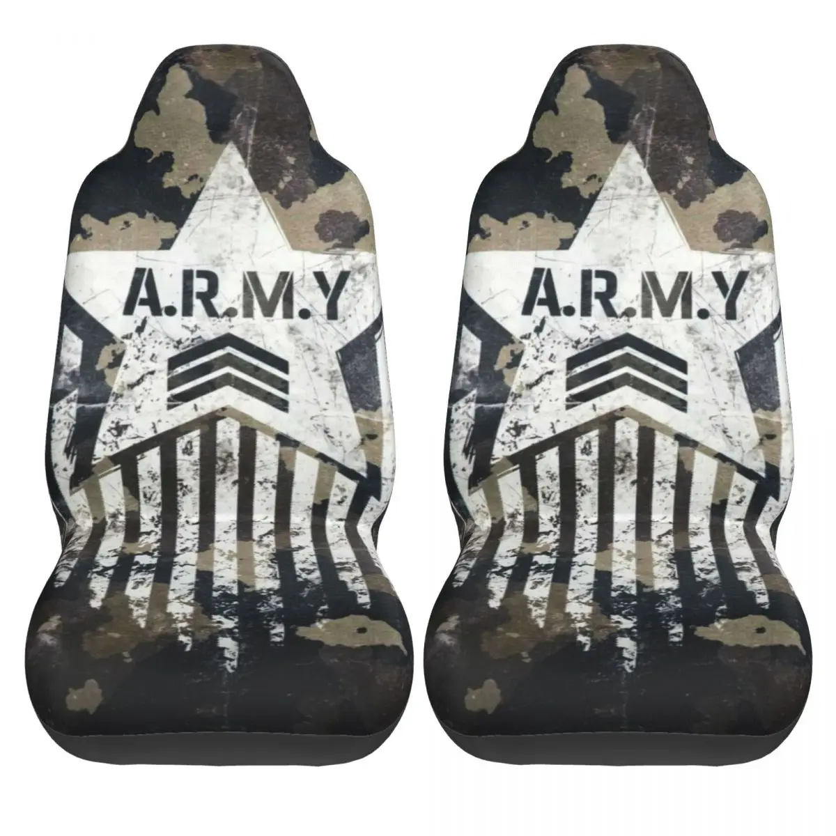 ARMY Car Seat Cover Custom Printing Universal Front Protector Accessories Cushion Set