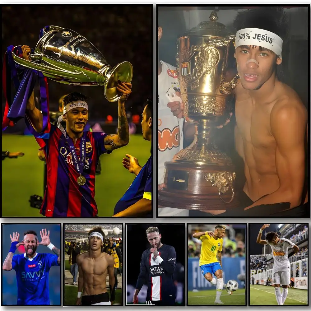 Neymar Jr Pop star Poster HD art sticky wall waterproof home bedroom bar aesthetic decoration
