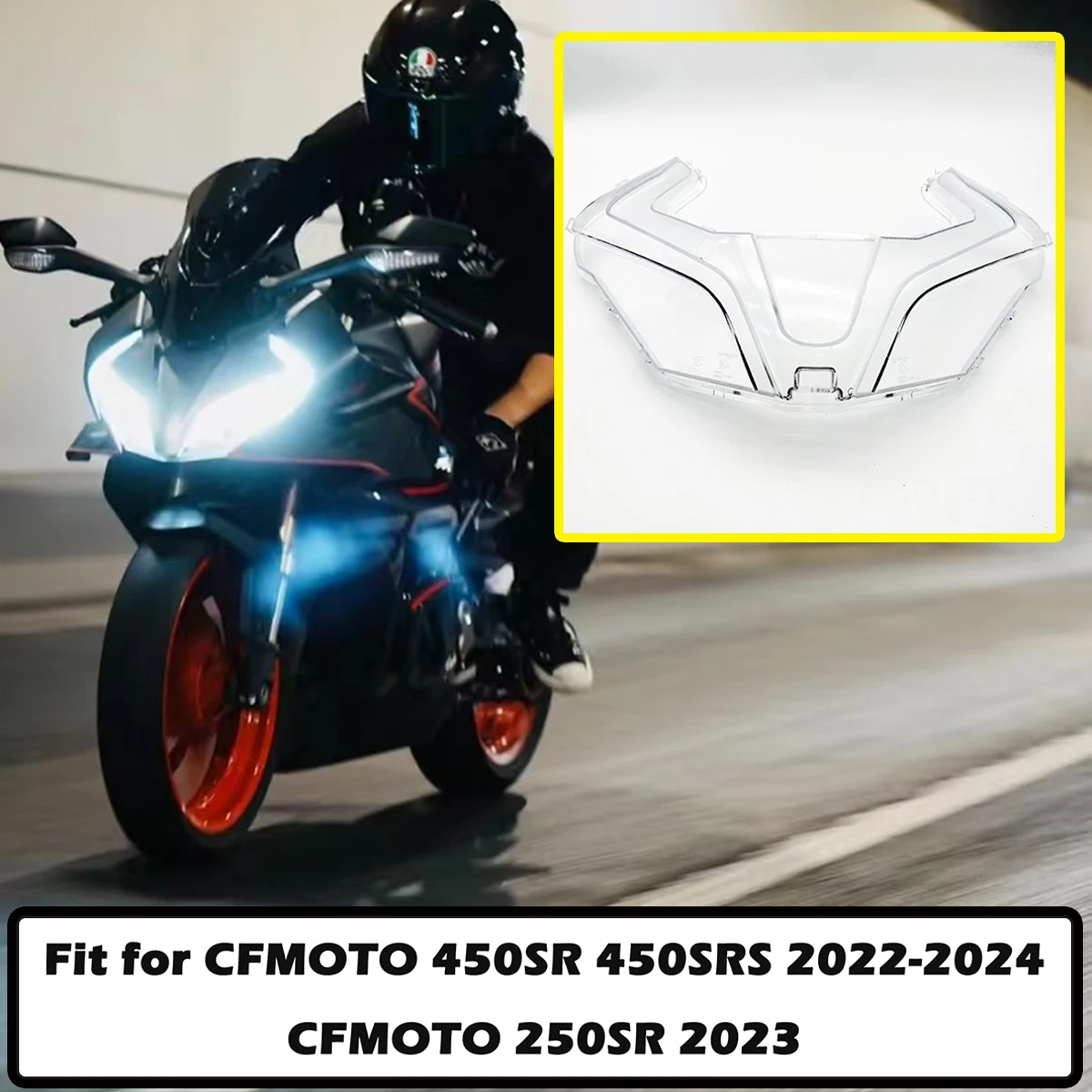 

Motorcycle headlight accessories headlight lampshade headlight glass modification parts housing FOR CFMOTO 450SR 450SRS 250SR