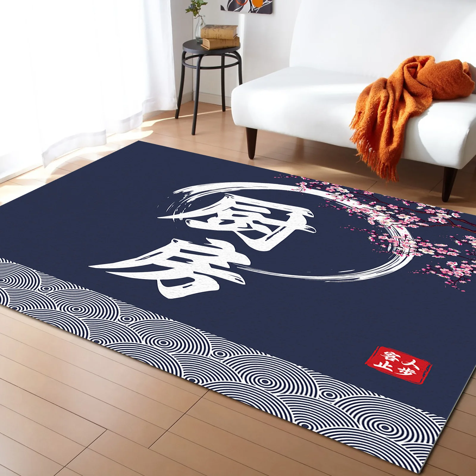 Japanese Kitchen Cherry Blossom Lucky Cloud Carpet Area Rug Kids Room Living Room Bedroom Home Play Decoration Large Floor Mat