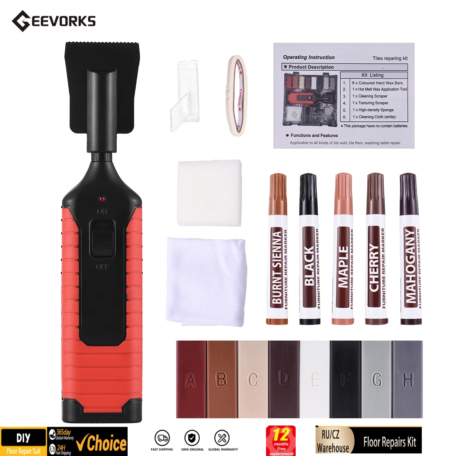 

Home Household Laminate Repairing Kit Floor Repairs Kit DIY Multifunctional Wood Board Repairs Tool Kit Wooden Floor Scratches