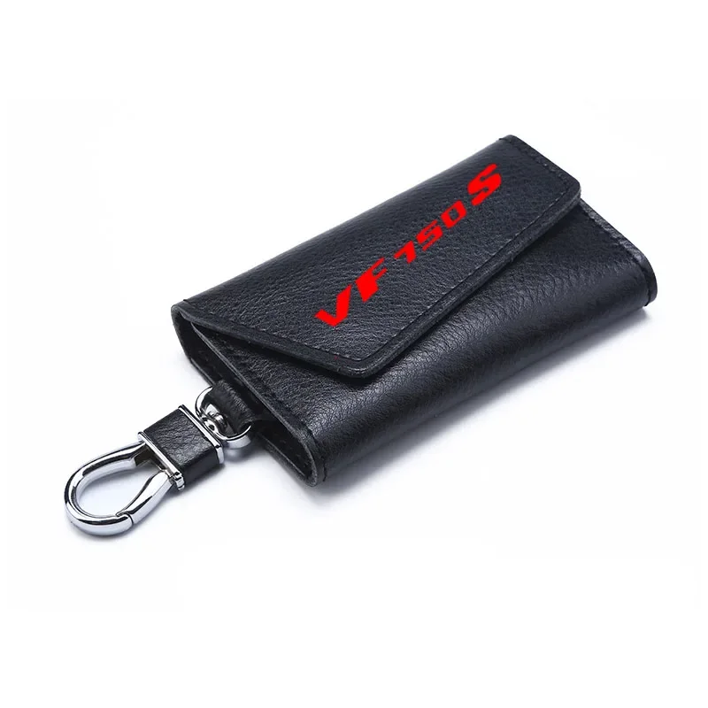 

3D cowhide Key key case Holder Chain Collection Keychain for VF750S SABRE Motorcycle Badge Keyring