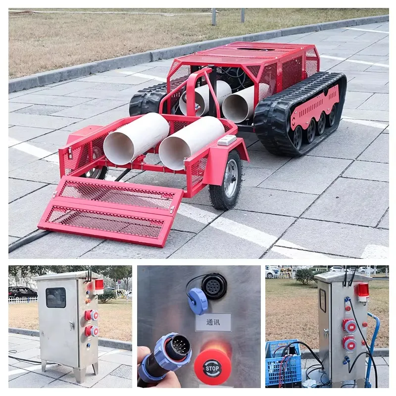 RC Underwater Robot Chassis Submersible Dredging IP68 300kg Load Electric Rubber Tracked Chassis