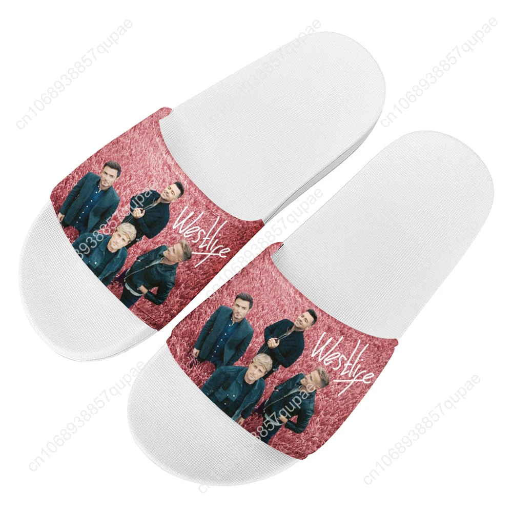 Westlife الفرقة النعال المنزل أحذية ماء الهيب هوب الرجال النساء المراهقين شاطئ بركة الصنادل عالية الجودة مخصص شبشب صيفي