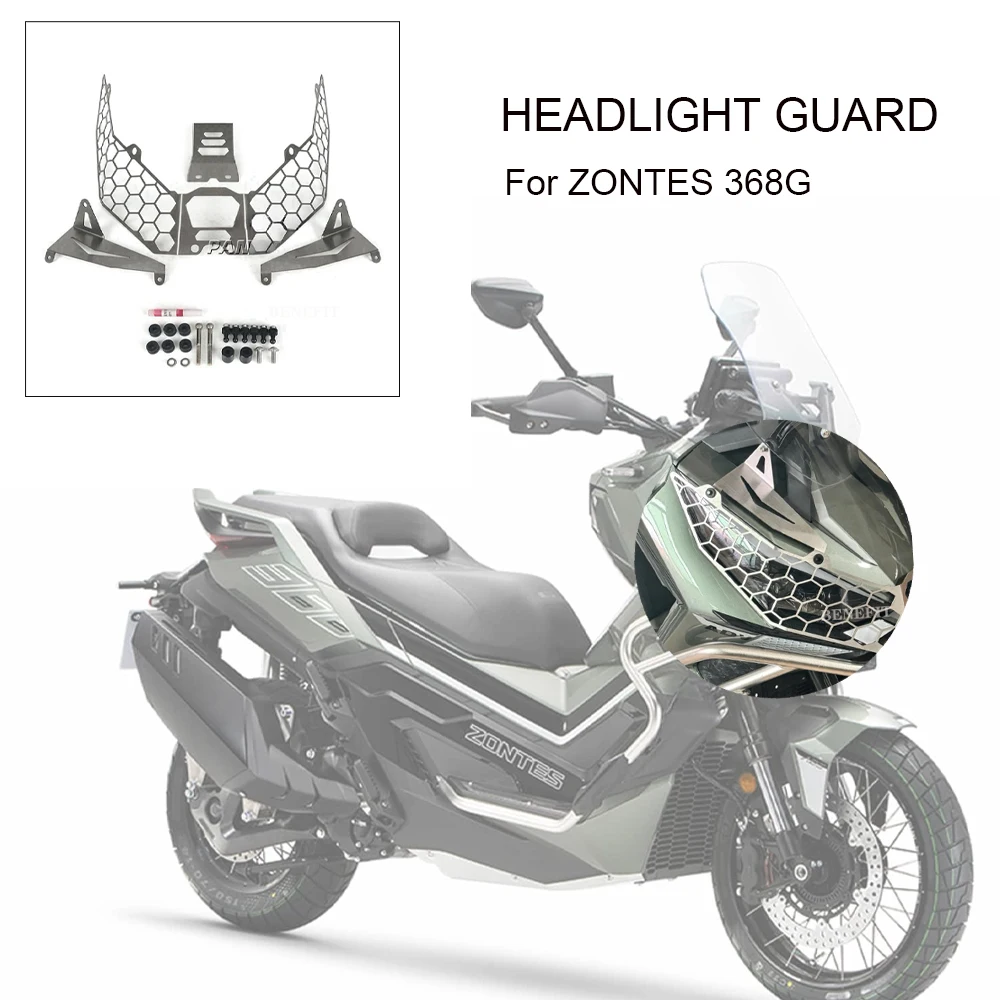 

For ZONTES 368G 368 G New Motorcycle Front Fairing Headlight Head Light Lamp Net Protection Grille Guard Cover Mesh Lampshade