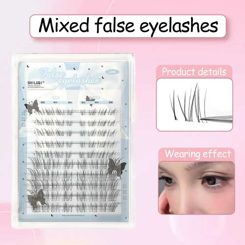Pas de colle nécessaire mixte faux cils outil naturel individuel Extension des yeux maquillage Volume cils Curl bricolage B9P3
