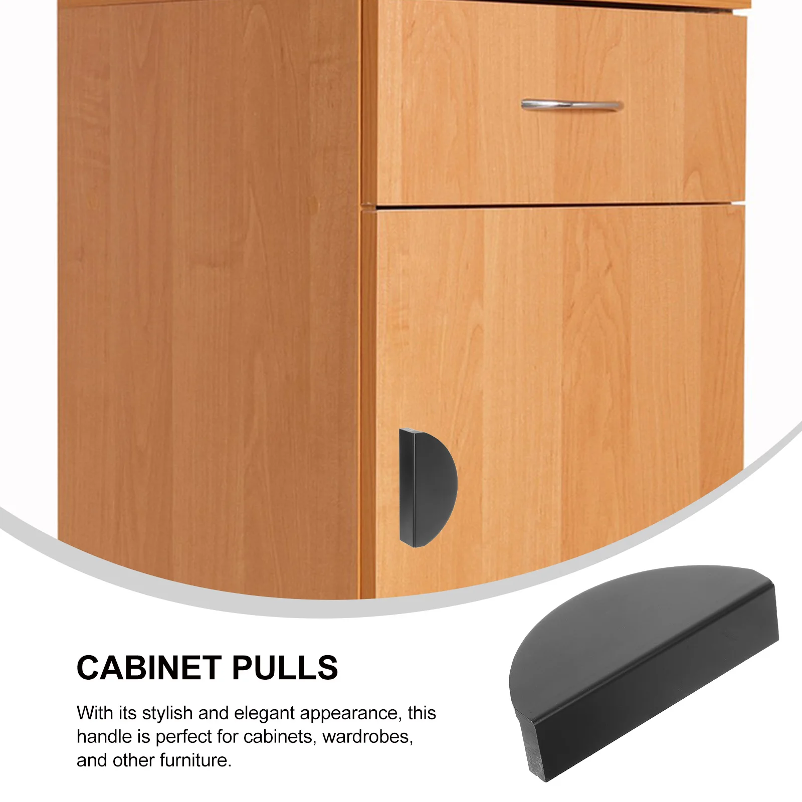 

4Pcs Semi Circular Cabinet Handles Black 64mm Hole Distance Half Moon Drawer Pulls Luxury Wardrobe Furniture Handles