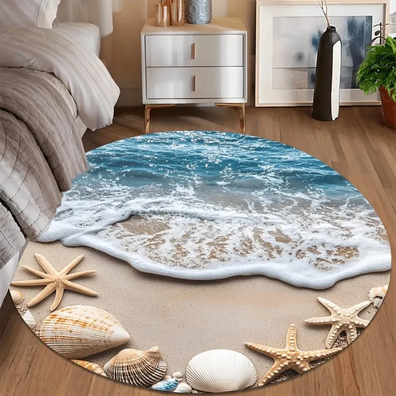 2D Stone Cobblestone Round Rug Optical Illusion Area Carpet Non-Slip Patio Floor Mat Outdoor Decor 2026