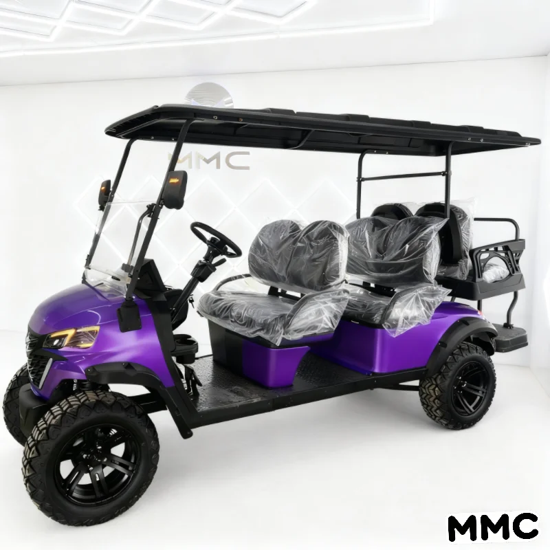 عربة جولف MMC ذات 6 مقاعد ذات دفع رباعي عالي السرعة وبطارية ليثيوم أيون مضاءة LED #4