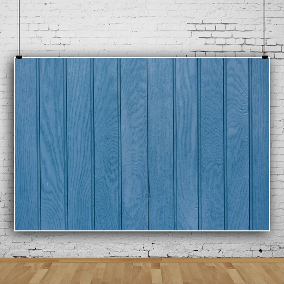 Laeacco-telones de fondo de madera azul para fotografía, tablero de madera sin costuras desgastado Vintage Grunge, retrato de Baby Shower para niños