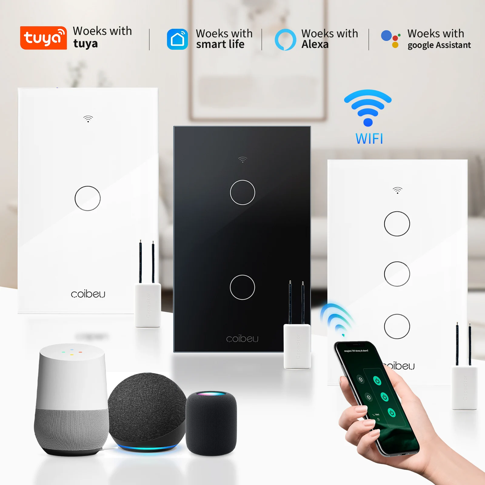 No neutral, Alexa, Alexia, Tuya, touch switch, control switch, WiFi smart switch, from Brazil, WiFi smart socket