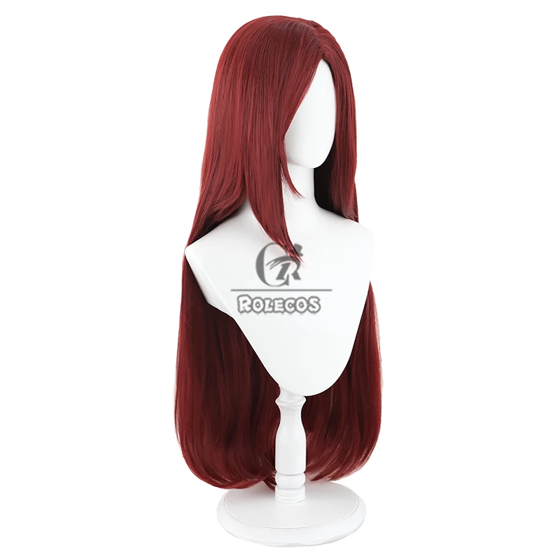 ROLECOS Synthetisch Haar Game LOL Black Rose Prestige Katarina Cosplay Pruiken Katarina 70 cm Lange Rechte Rode Party Cos Haar