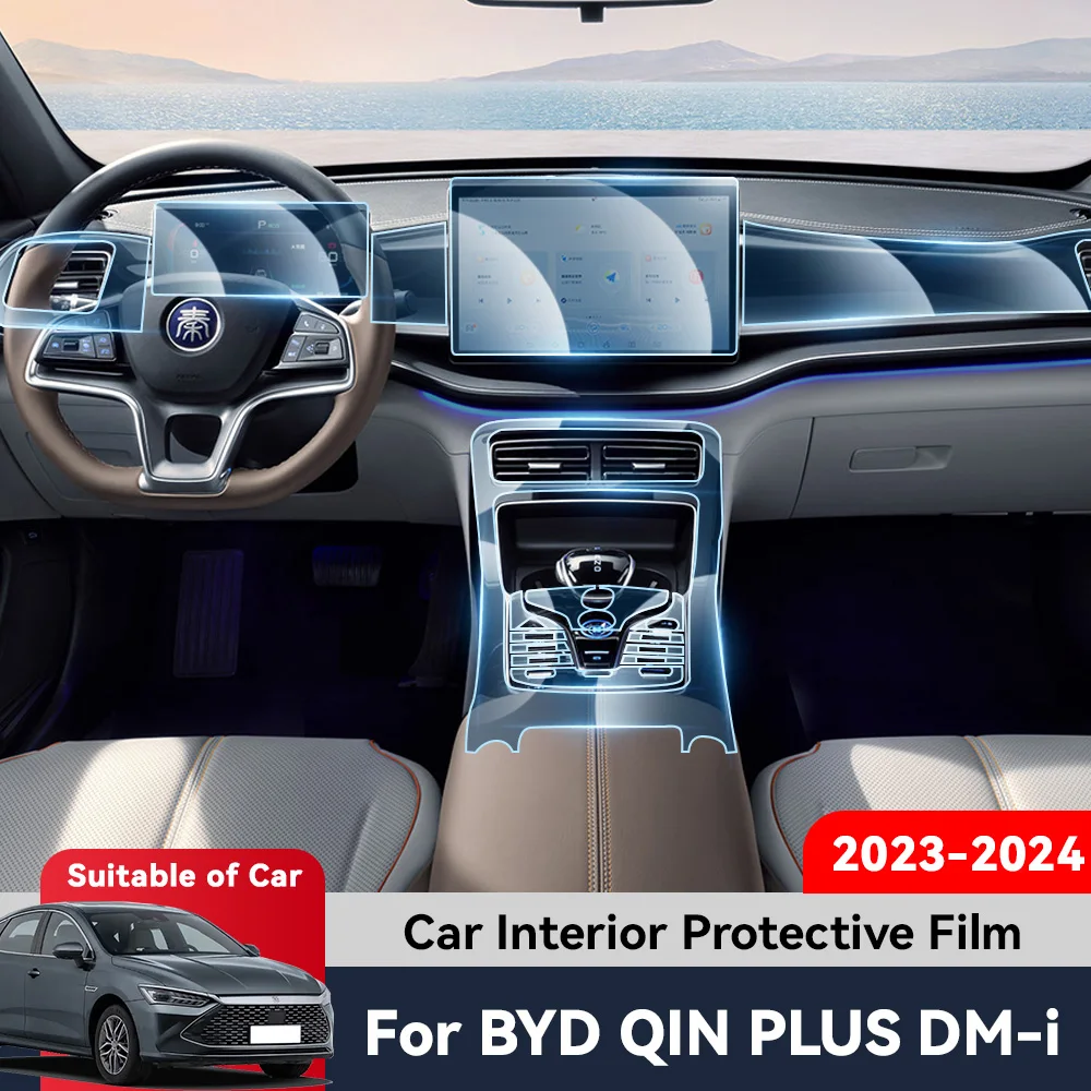 

Auto Central Control Screen Transparent TPU Navigation Anti Scratch interior Protection Film GPS For BYD QIN PLUS DM-i 2023 2024