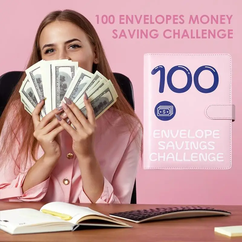 100 Envelope Savings Challenge Binder Money Saving Binder Cash Stuffing Envelopes Binder Waterproof Cash Envelope Binder