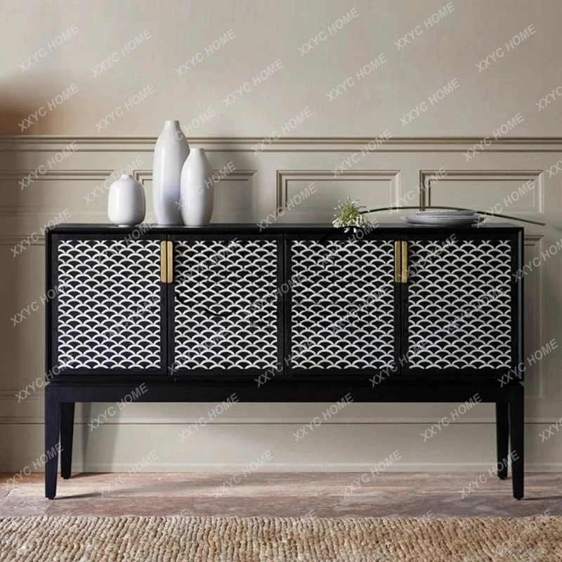 porch cabinet light luxury living room decorative cabinet solid wood foyer against the wall