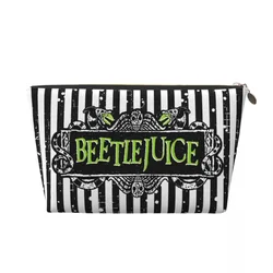 Niestandardowa kosmetyczka podróżna Tim Horror Movie Beetlejuices Makeup Cosmetic Organizer Women Beauty Storage Dopp Kit Box