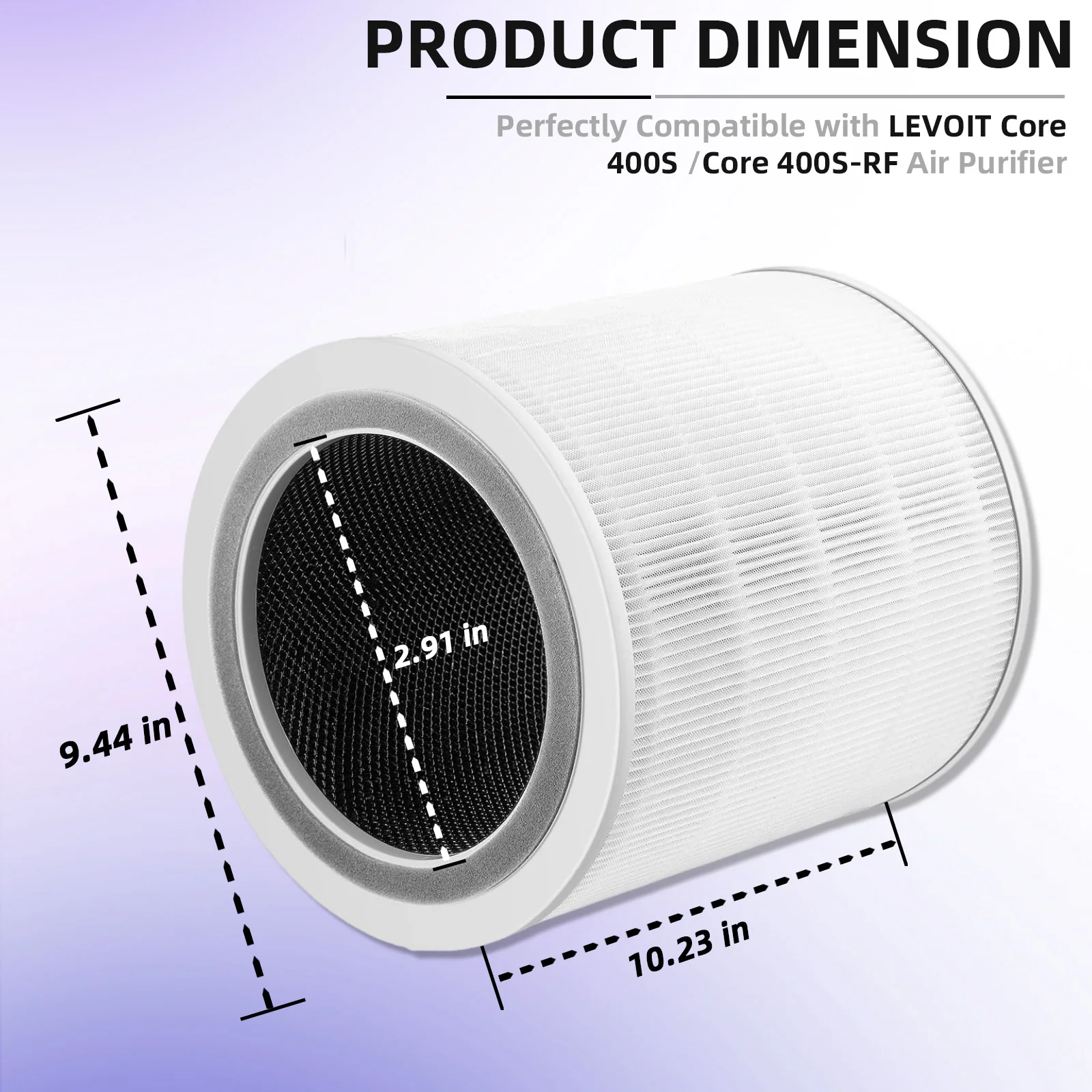 LEVOIT Core 400S / 400S-P Air Purifier Replacement Filter, 3-in-1 HEPA Activated Carbon Filter, Part Core400S-RF view 3