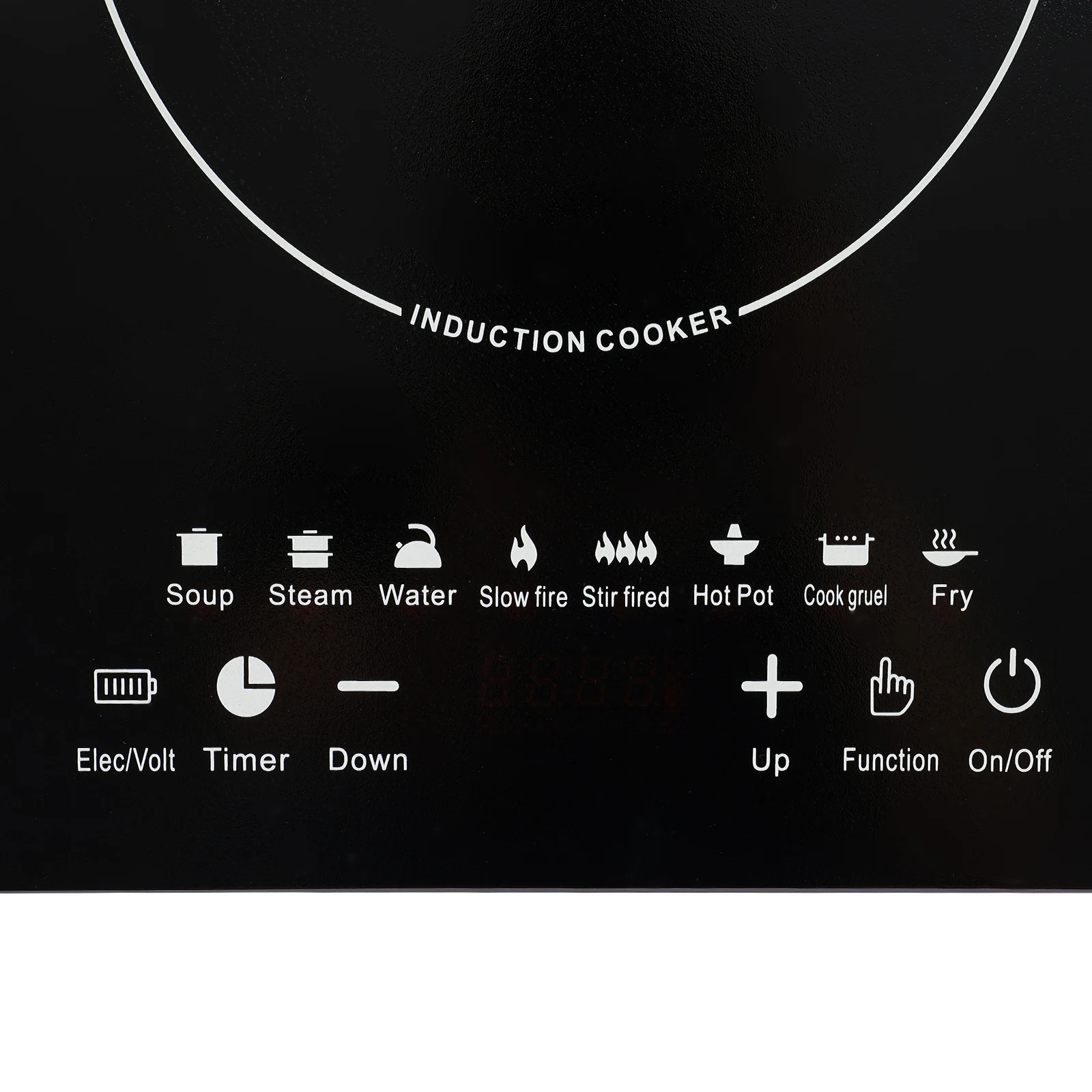 2200W 110V Electric Induction Cooktop Explosion-proof Glass Touch Panel Automatic Shut-off Over-heat Waterproof Leakproof