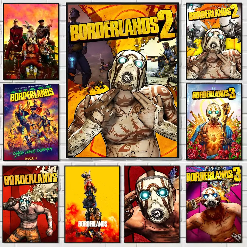 Movie B-Borderlands Poster Self-adhesive Art Waterproof Paper Sticker Coffee House Bar Dorm Room Wall Decor