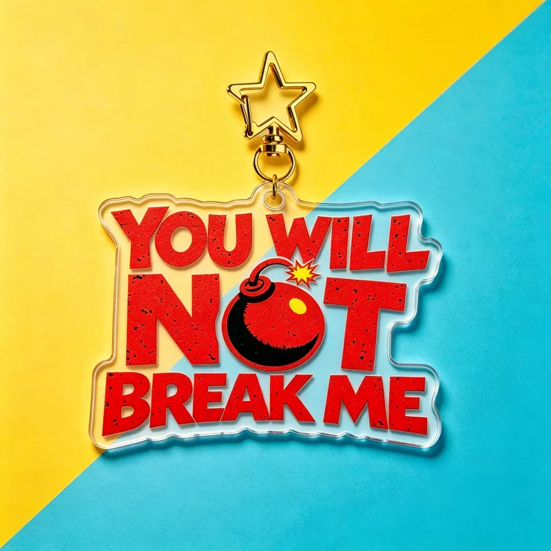 Carl The Dungeon Explorer Art Acrylic Keychain You Cannot Break Me Inspirational Quote KeyringBagAccessoryCreativeNovelSmallGift