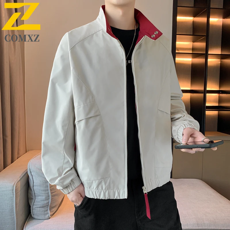 

COMXZ New Men Jacket Comfort Fashion Hiking Travel Lightweight Windbreaker Street Style Windproof Autumn New Zipper Jackets