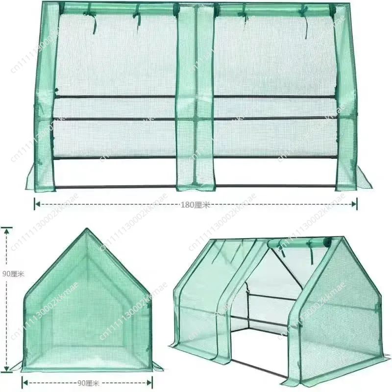 Transparent PVC Grid Cover for Greenhouse Complete Set, Garden Cover with Galvanized Sheet for Plants