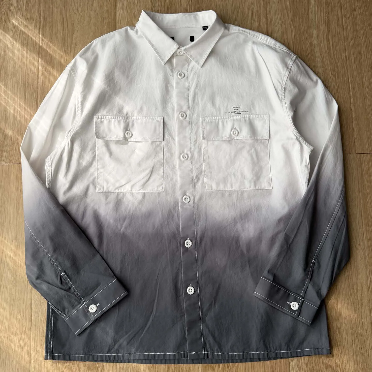 

Waed 00% Cotton Long Sve Men's Casual irt adient Color American Sle Workwear Comfortable Breathable Non-sinking