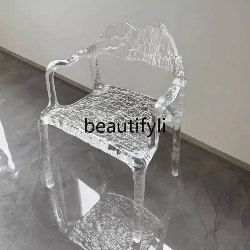 DD45 Light Luxury Water Ripple Chair Dressing Chair Modern Minimalist Home Living Room Office Stool