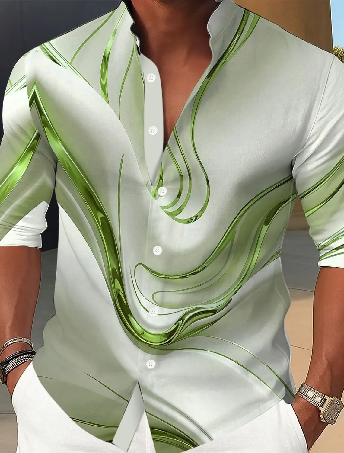 Men's Marble Abstract Liquid Art Shirt Button Up Shirt Turndown Collar Shirt Long Sleeve Casual Outdoor Vacation Spring Fall