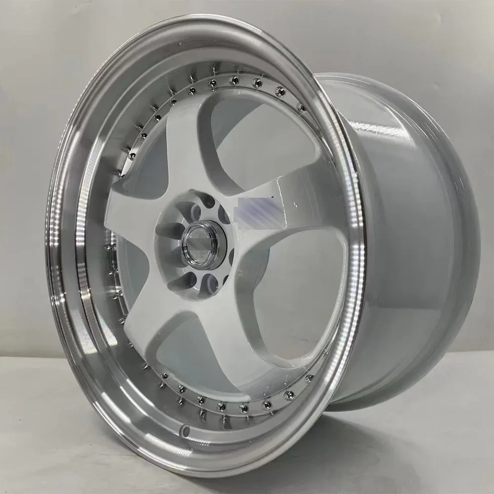 15 16 17 18 19 Inch 5x108 5x112 5x114.3 5x130 5x120 White Color Deep Dish Concave Chrome Alloy 5 Hole Wheel Rims