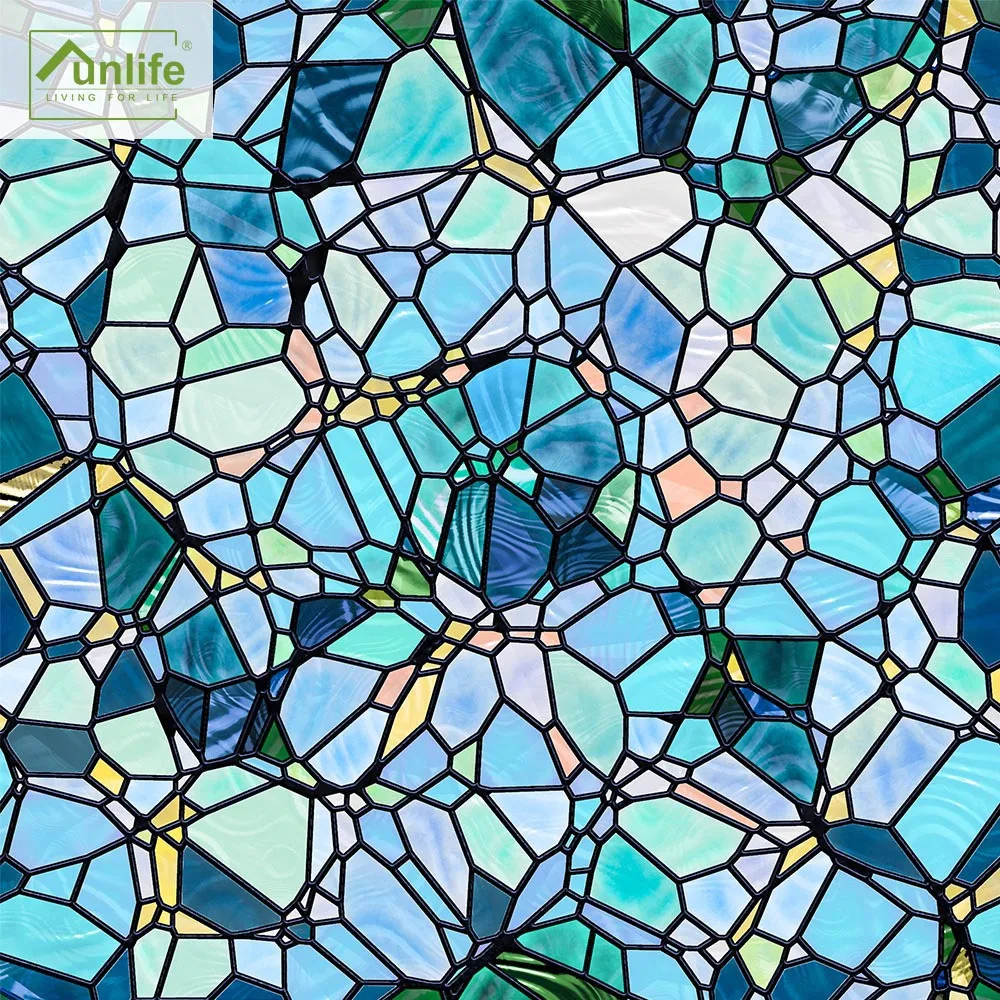 Floral Pattern Static Cling Window Film Non-Adhesive Privacy Window Sticker Light-Penetrating Opaque Glass Decal for Office Home