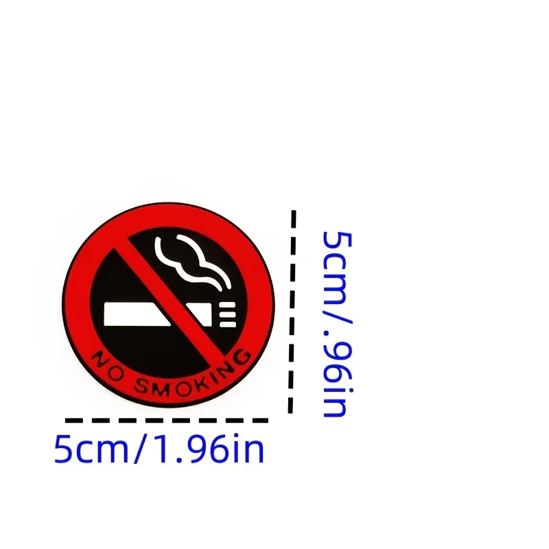 Warning No Smoking Sticker 1/5PCS Red Circle Vinyl Decal Waterproof Car Motorcycle Wall Home Outdoor Safety Sign Decor