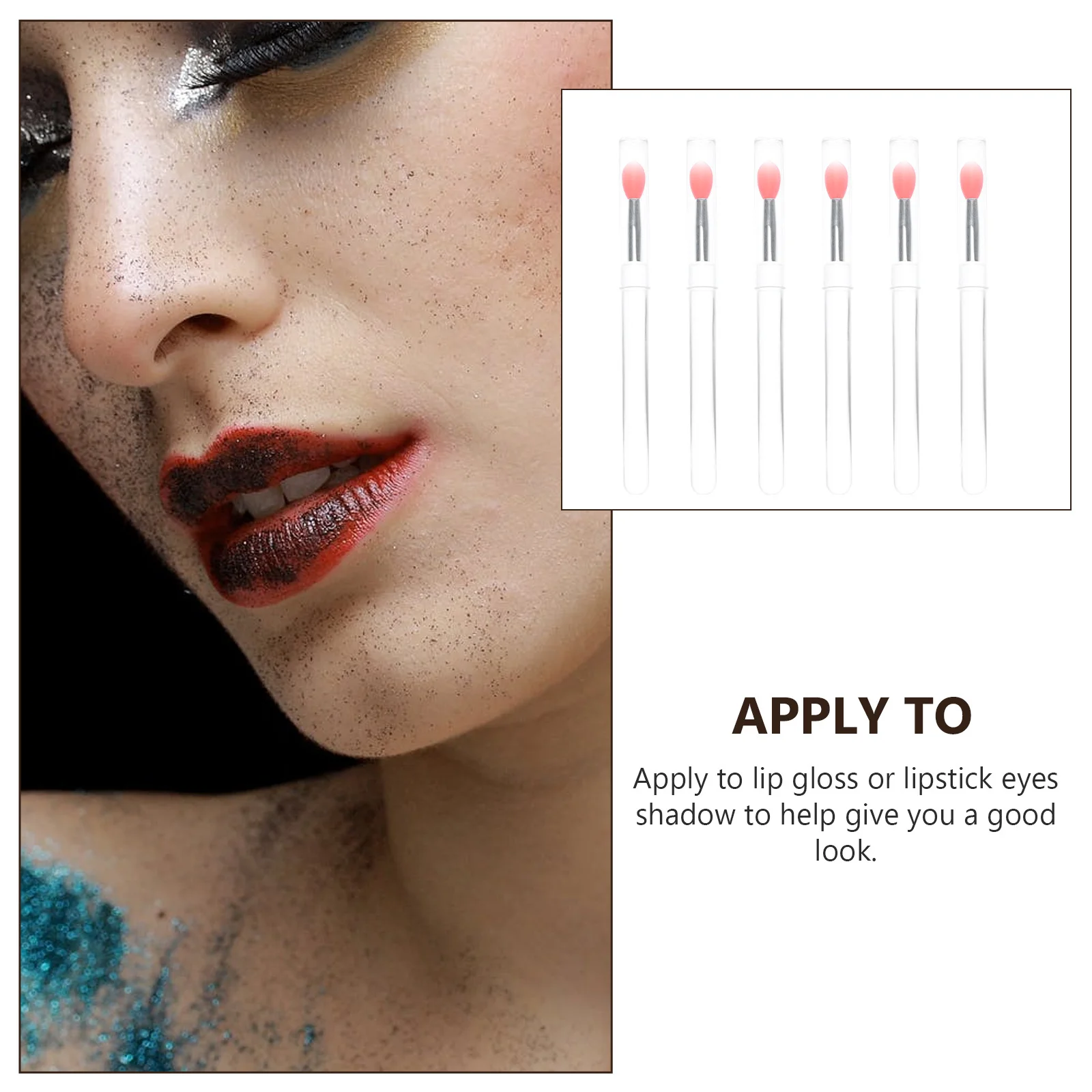 6Pcs Silicone Lipstick Brushes Lip Mask Applicators for Smooth Lip Color Gradient and Eyeshadow Makeup Application