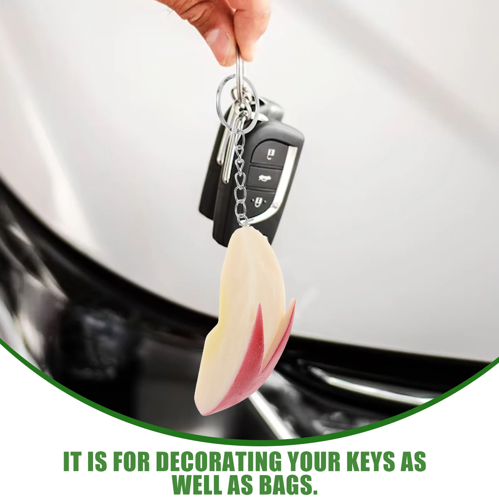 

Keychain Realistic Design Mini Food Charm Trendy Fruit Keyring Women Cute Bag Pendant Zinc Alloy PVC Material