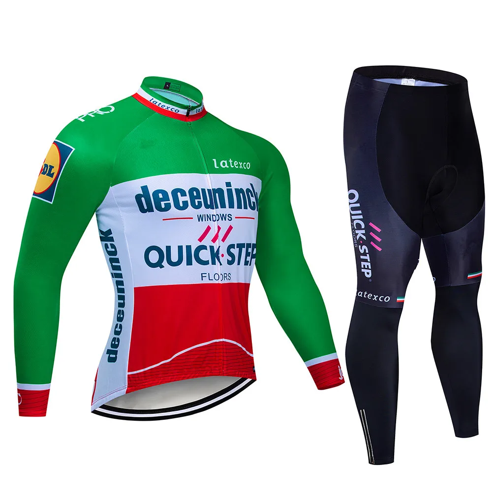 Quick step Cycling Jersey Set Long Sleeve Mountain Bike Clothes Wear Maillot Ropa Ciclismo Racing Bicycle Cycling Clothing