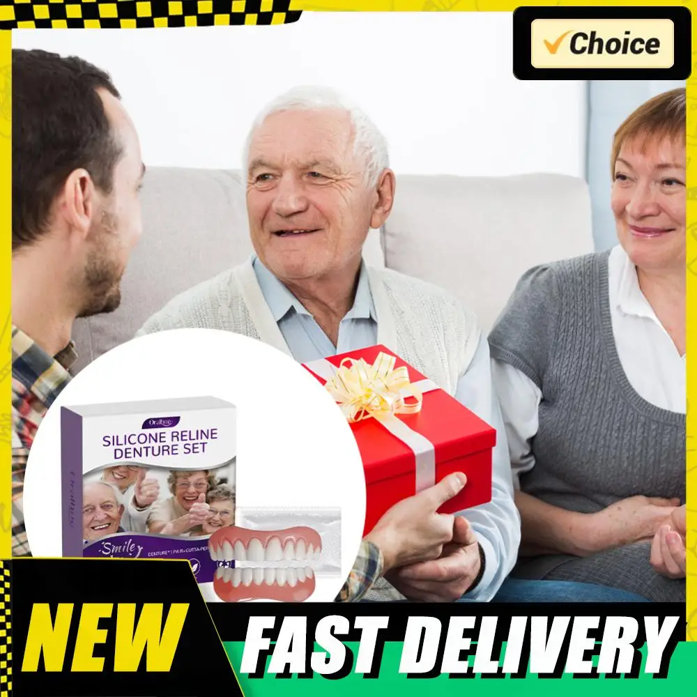 

Силиконовый набор зубных протезов, износостойкие мягкие зубные протезы, вставные зубы, нетоксичные зубы, верхний и нижний набор для мужчин и женщин