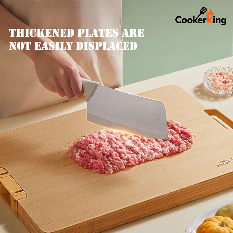 لوح تقطيع قائم بـ 3 أحجام من كوكر كينج، لوح تقطيع من الخيزران مع لوح إعداد الحجر الشحذ، فعال من حيث التكلفة