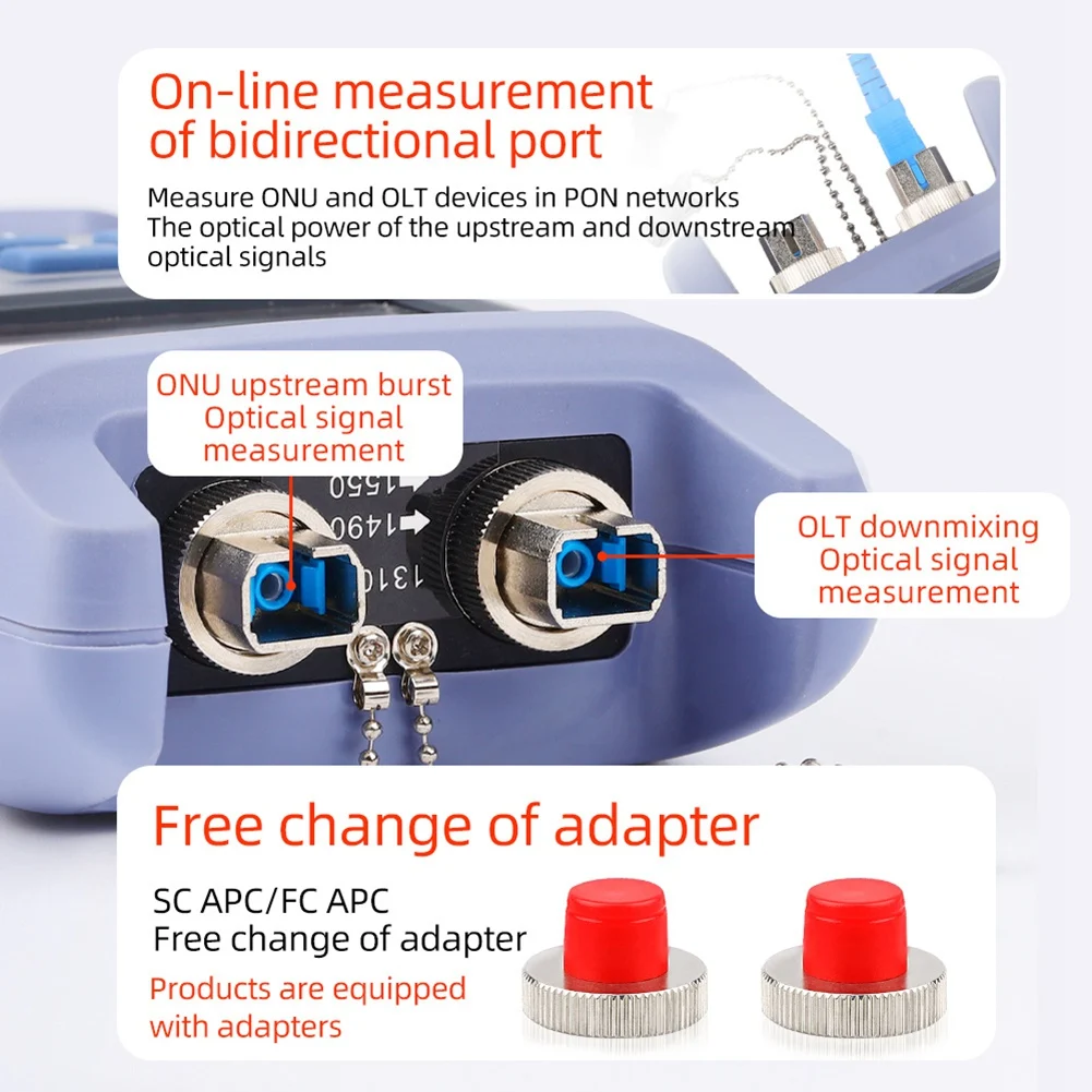 SWXF Handheld Fiber Optical PON Power Meter with Display PON Network Tester for FTTX//OLT 1310/1490/1550nm 300A-