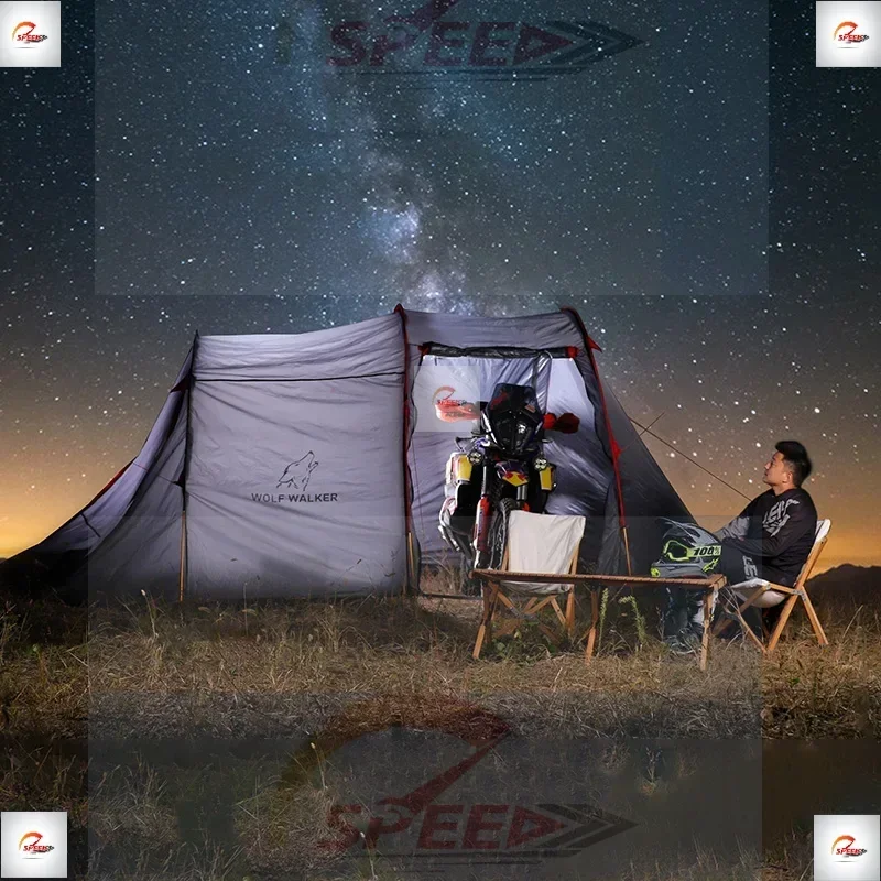 

Wolf Walker Motorcycle Touring Single and Double Person Tent for Outdoor Camping, Rainproof and Windproof Camping Tent