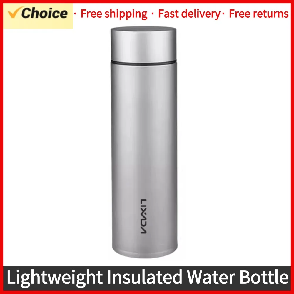 Lightweight Insulated Water Bottle Small Metal Thermos Water Bottle Pure Titanium Double-Layer 450ml with Tea Filter for Travel