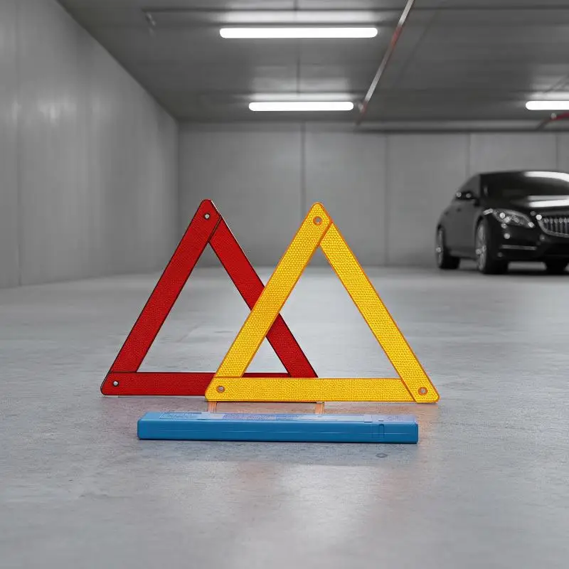 @*Heavy Duty Emergency Warning Triangle Stable Metal Bracket High Reflective Road Safety Device for All Vehicles
