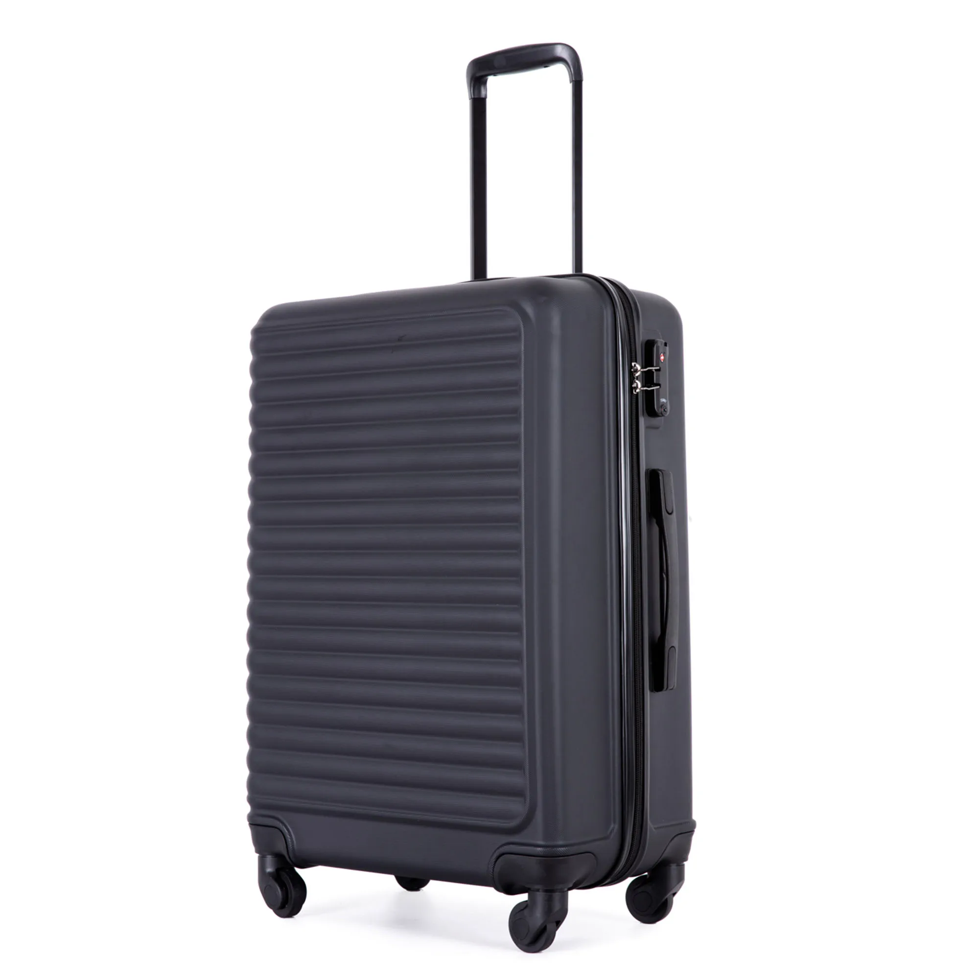 VSOGA Hardshell Suitcase suitcase hand luggage 4 Rolls ABS Material TSA Custom Lock 58.5*39.5*23 Black