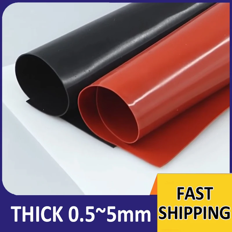 Silicone rubber sheet heat-resistant silicone pad red/black/transparent DIY customized 0.5 1 2 3 4 5mm