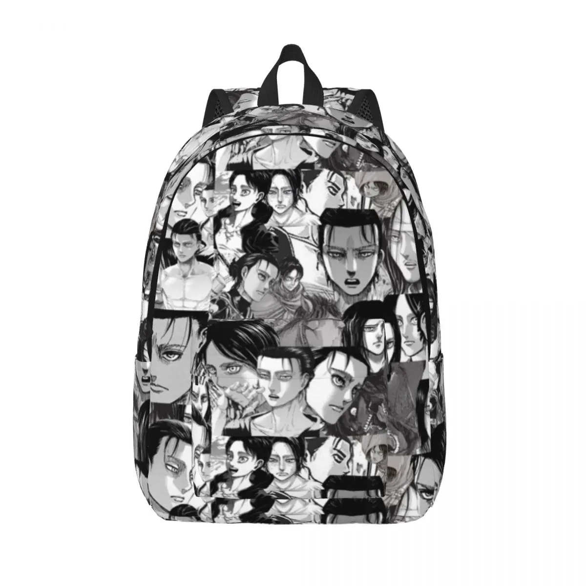 Attack on Titan Eren Yeager Manga Panels Cool Backpack, Laptop Canvas Bags para Homens e Mulheres, High School Hiking e Travel Gift