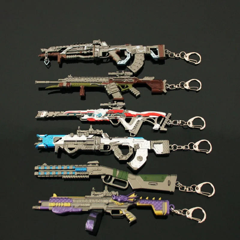 16cm Apex Gun Keychains Mastiff Longbow Defender of Peace All Metal Model Shotguns Keyrings Pendant Accessories Gifts Collection