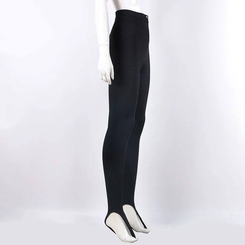 Fashionable winter black high waisted tight Y2K women's pants sexy shiny casual club 2025 tight pants