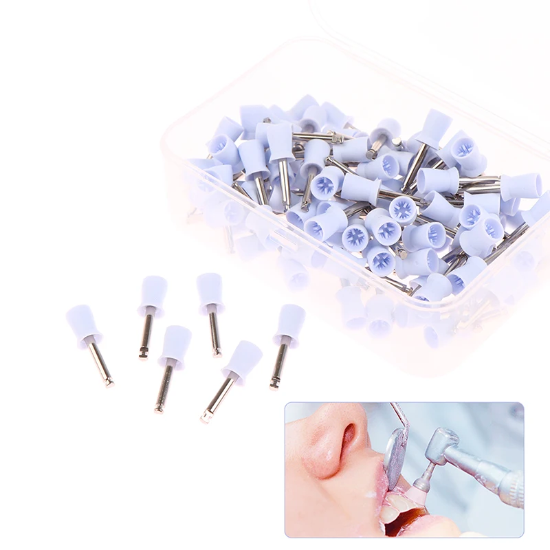 100Pcs Dental Polishing Cup Latch Type Rubber Tooth Polish Polishing Brush Prophy Cup For Low Speed Handpiece Oral Hygiene