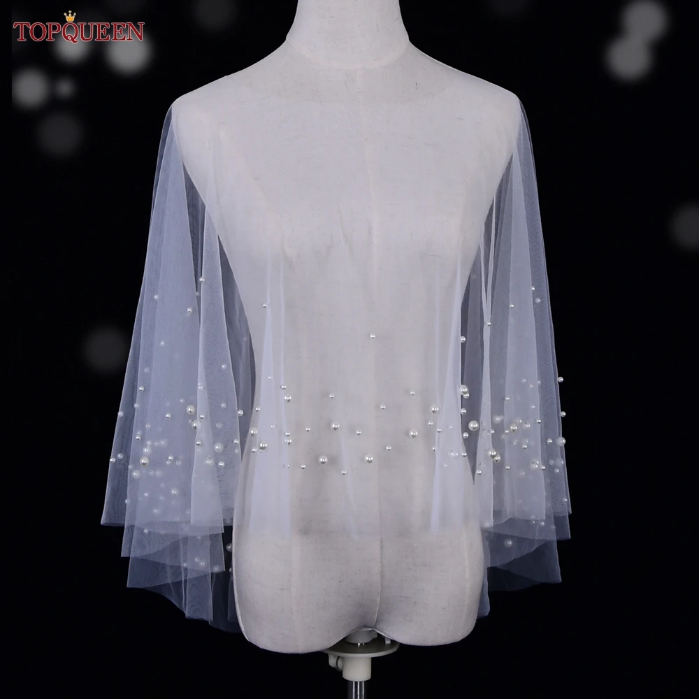 

TOPQUEEN G27a Роскошная свадебная шаль «сделай сам», свадебная шаль с жемчугом, белое вечернее платье невесты, свадебный женский короткий топ, настраиваемый