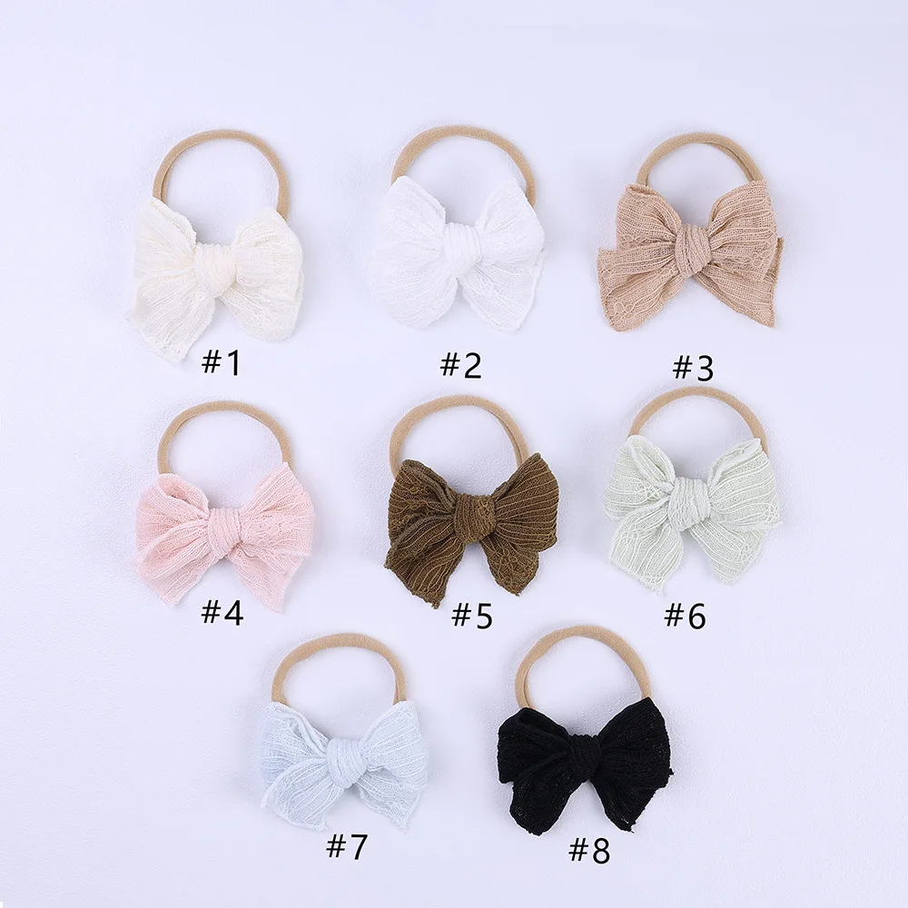 

16Pcs/Lot Handmade Mesh Bow Headband Soft Nylon Headband For Baby Infant Hair Accessory