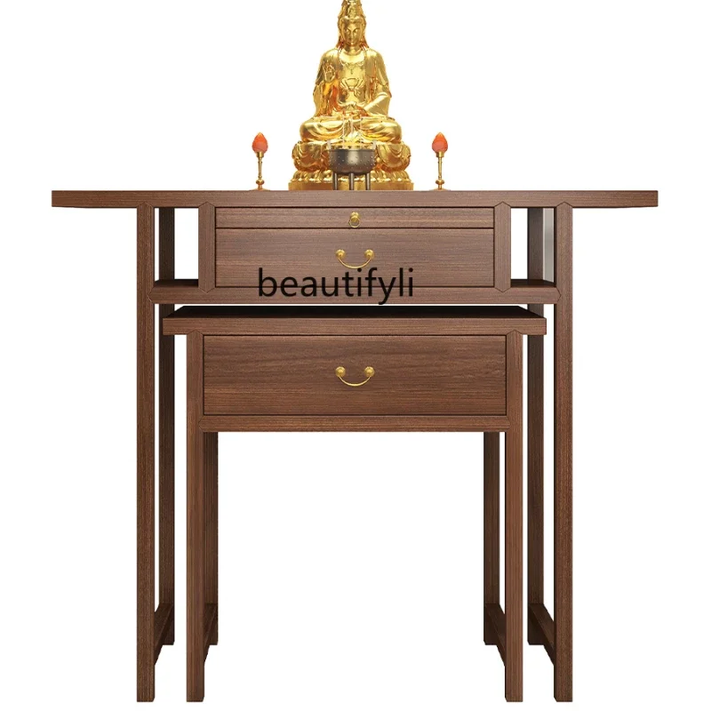 

Solid Wood Household Minimalist for Table Modern God Cabinet Incense Burner Table Worship Table